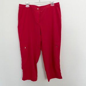 Chico's Red Zenergy Neema Cargo Crop Pants Size L
